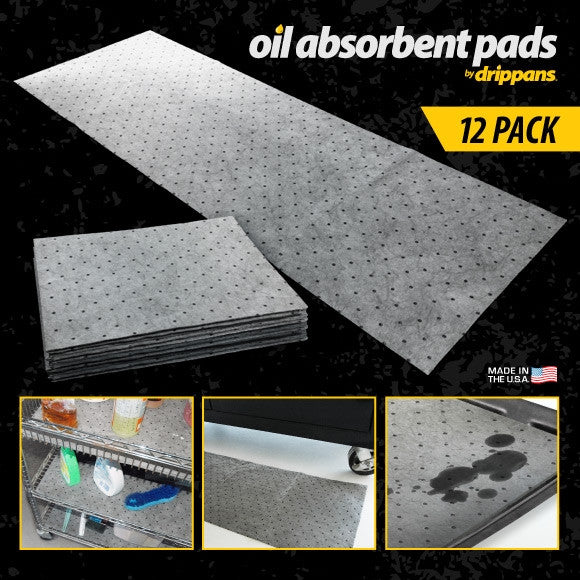 Oil Absorbent Pads 12 Pack DripPansUSA
